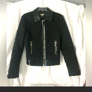 Cache black quilted and leather jacket. Beautiful lightweight coat for fall.